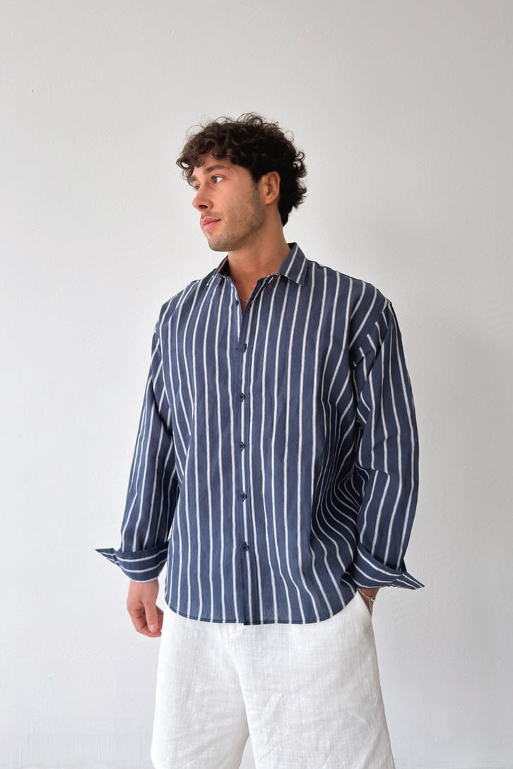 Double-Striped Linen Shirt