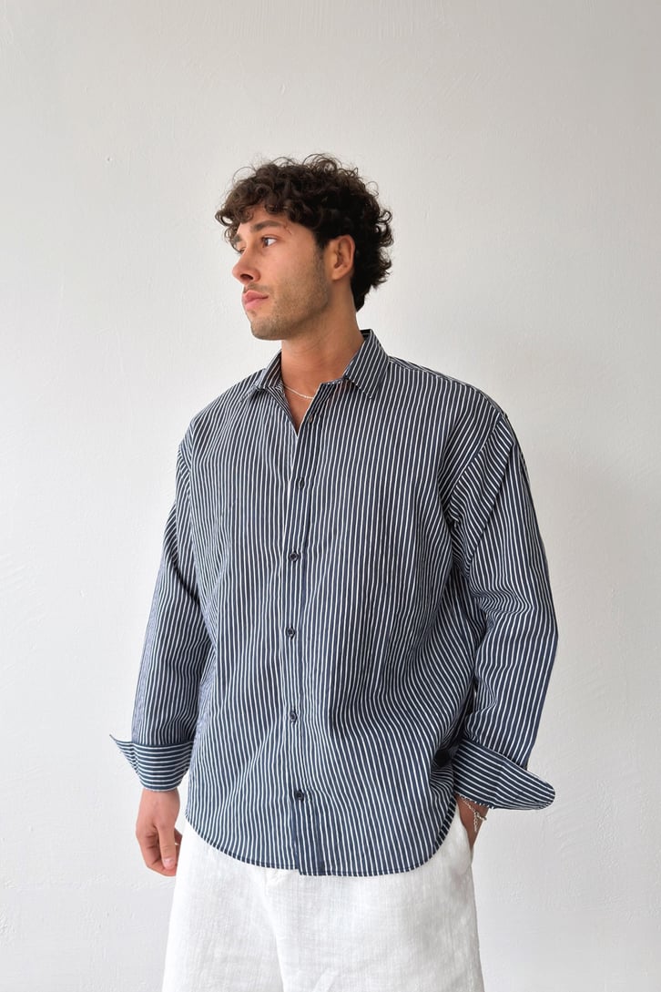 Double-Striped Linen Shirt