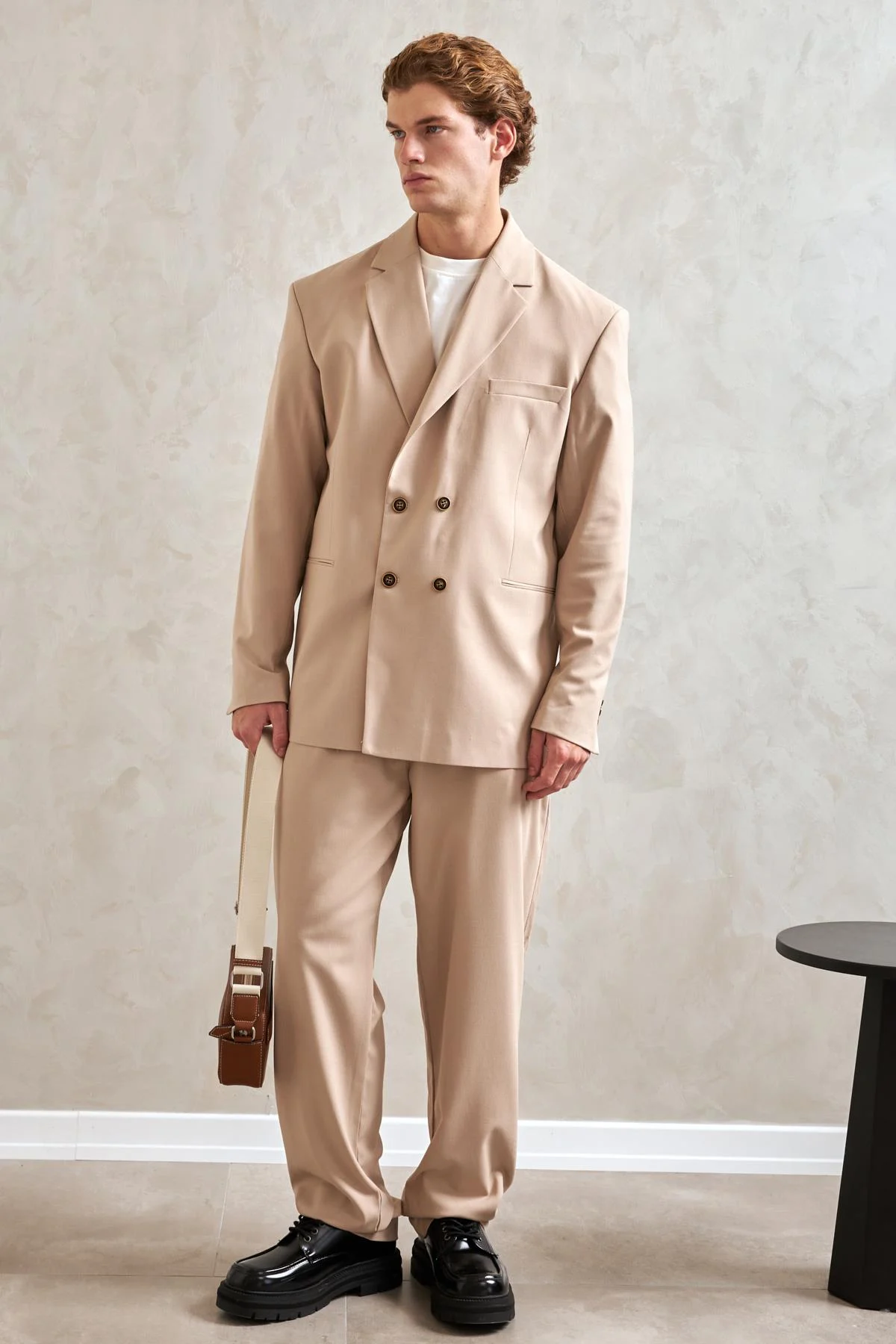Men's Oversize Relaxed Fit Double-Breasted Suit