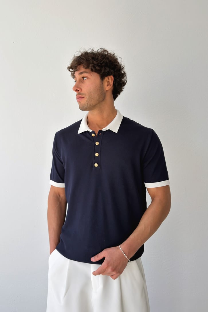 Polo Collar Knit T-shirt
